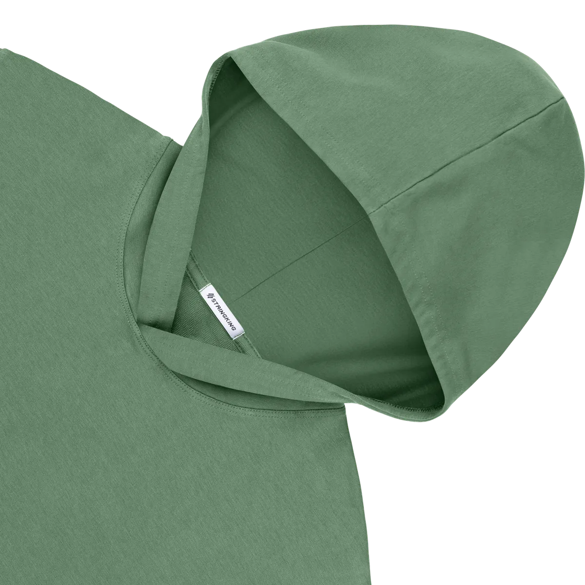 StringKing Men's Pima Cotton Hoodie - Relaxed Fit, Green, Detail