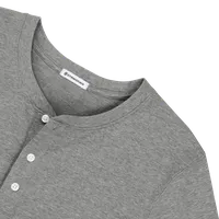 StringKing Men's Pima Cotton Henley Sweatshirt - Sharp Fit, Heather Gray, Detail