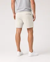 StringKing Men's Polartec Fleece Shorts - Relaxed Fit, Jet Stream, Full Back - Human Model - Chest to Feet