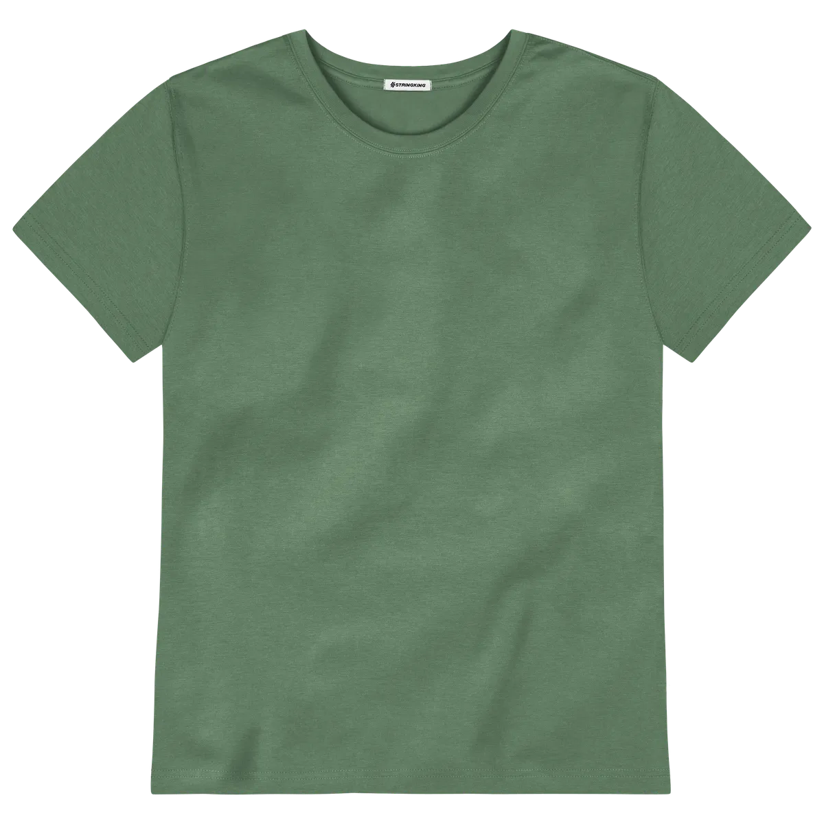 StringKing Men's Pima Cotton Short Sleeve Crewneck T-Shirt - Relaxed Fit, Green, Front
