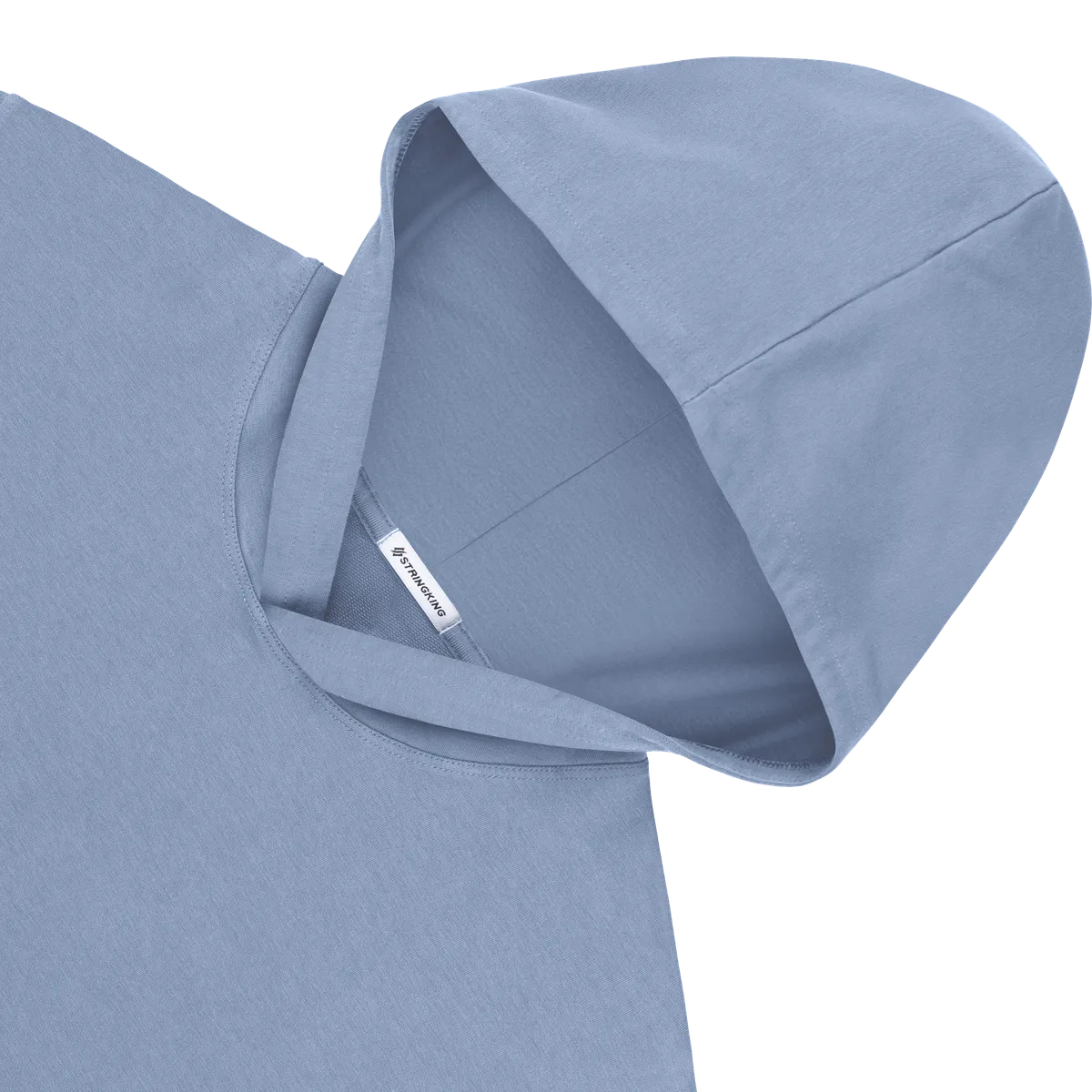 StringKing Women's Pima Cotton Hoodie - Sharp Fit, Slate Blue, Detail