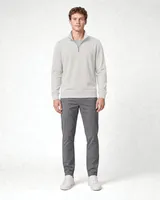StringKing Men's Pima Terry Quarter Zip - Relaxed Fit, Moonstruck, Full Front - Human Model