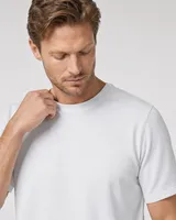 StringKing Men's Pima Terry Tee - Relaxed Fit, White, Collar Shoulder - Human Model