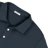 StringKing Men's Pima Cotton Short Sleeve Polo - Relaxed Fit, Navy, Detail