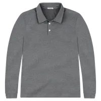 StringKing Men's FlexTech Long Sleeve Polo - Sharp Fit, Heather Gray, Front