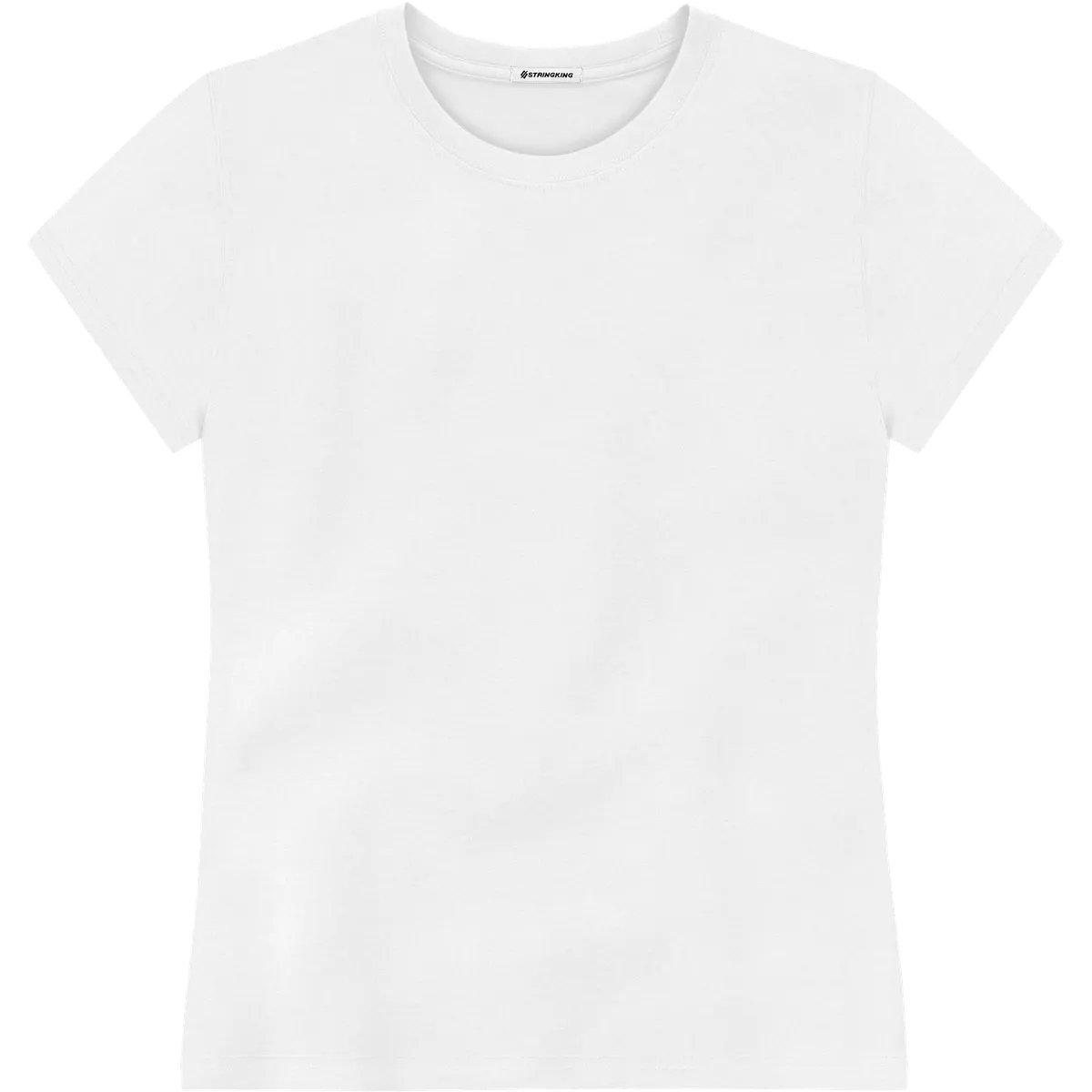 StringKing Women's Pima Jersey Tee - Relaxed Fit, White, Front