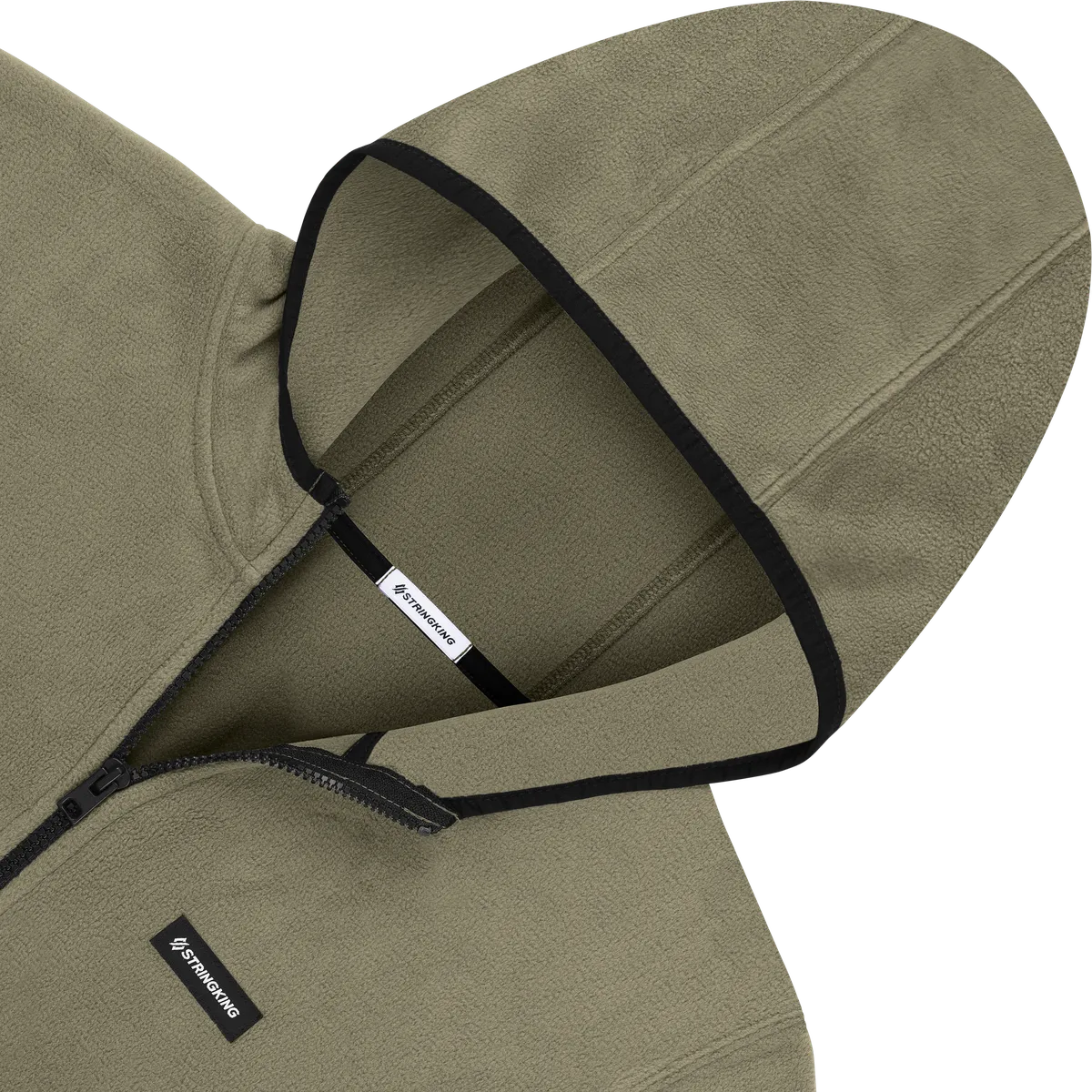 StringKing Men's Polartec Fleece Full Zip Hoodie Pro - Sharp Fit, Mermaid, Detail