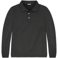 StringKing Men's Pima Terry Long Sleeve Polo - Sharp Fit, Black, Front
