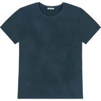 StringKing Men's Pima Cotton Short Sleeve Pocket Crewneck T-Shirt - Relaxed Fit, Navy, Front