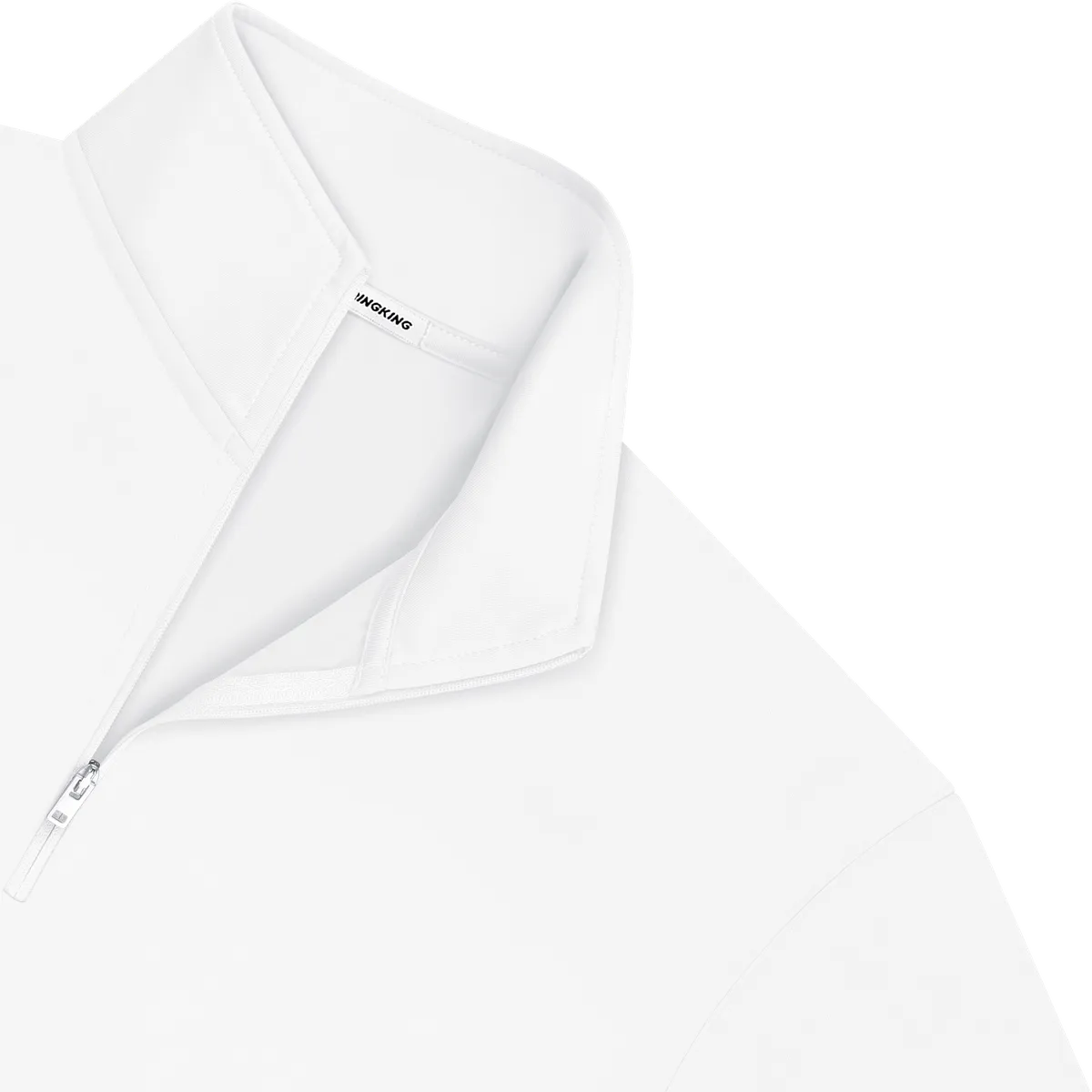 StringKing Men's StayWarm Quarter Zip - Sharp Fit, White, Detail
