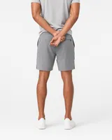 StringKing Men's Velocity Short - Sharp Fit, Gray, 8 inch, Full Back - Human Model - Chest to Feet