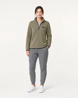 StringKing Women's Polartec Fleece Quarter Zip - Relaxed Fit, Mermaid, Full Front - Human Model - Top of head to Knees