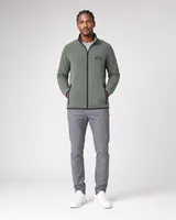 StringKing Men's Polartec Fleece Full Zip with Pockets - Sharp Fit, Avenue Green, Full Front - Human Model