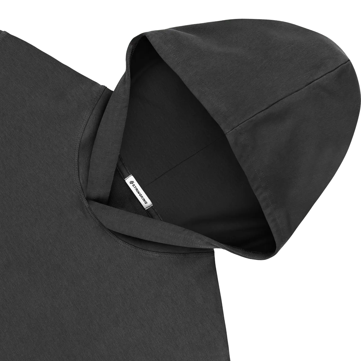 StringKing Women's Pima Cotton Hoodie - Sharp Fit, Black, Detail