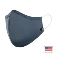 Washable Cloth Mask Navy Fabric USA Made Face Angle