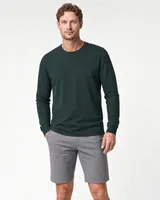 StringKing Men's Pima Terry Long Sleeve Tee - Sharp Fit, Pine Grove, Full Front - Human Model - Top of head to Knees