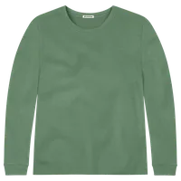 StringKing Men's Pima Cotton Long Sleeve Crewneck T-Shirt - Sharp Fit, Green, Front