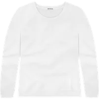 StringKing Women's Pima Terry Crew Sweater - Relaxed Fit, White, Front