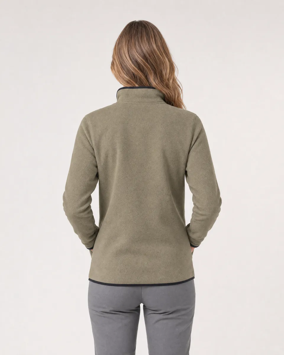 StringKing Women's Polartec Fleece Full Zip with Pockets - Sharp Fit, Mermaid, Full Back - Human Model - Top of head to Mid-thigh