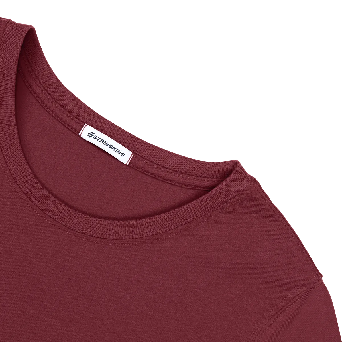 StringKing Women's FlexStyle Long Sleeve Crewneck T-Shirt - Sharp Fit, Rhubarb, Detail