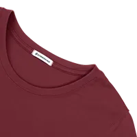StringKing Women's FlexStyle Long Sleeve Crewneck T-Shirt - Sharp Fit, Rhubarb, Detail