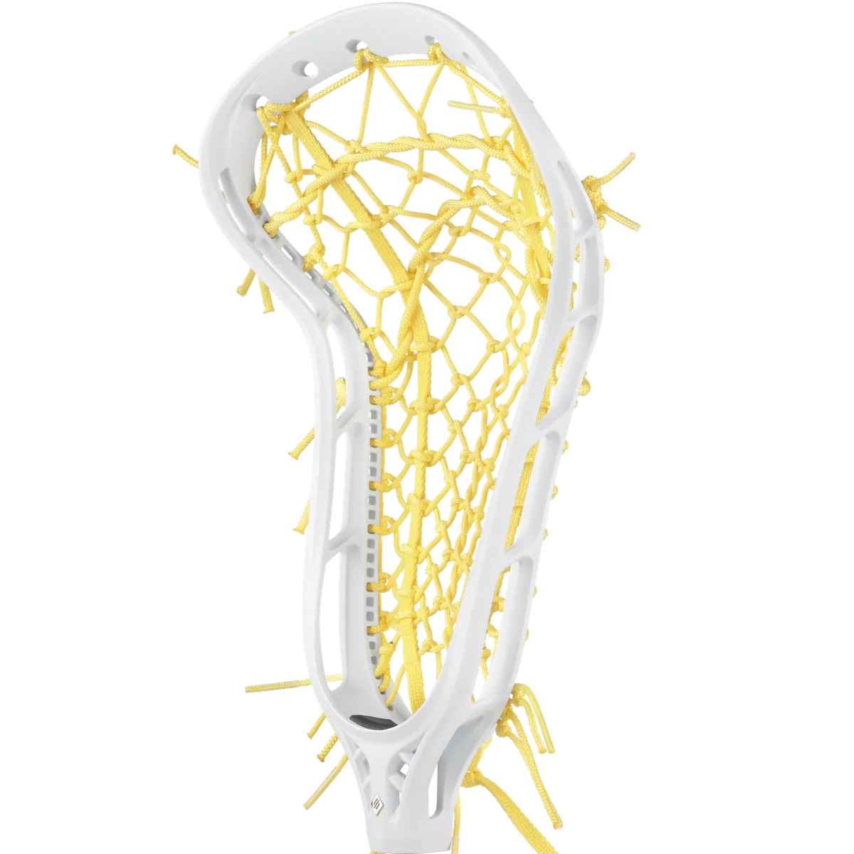 StringKing Women's Mark 2 Midfield - Strung, High, Tech Trad, White / Yellow, Strung, Angled Front