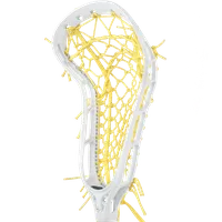 StringKing Women's Mark 2 Midfield - Strung, High, Tech Trad, White / Yellow, Strung, Angled Front