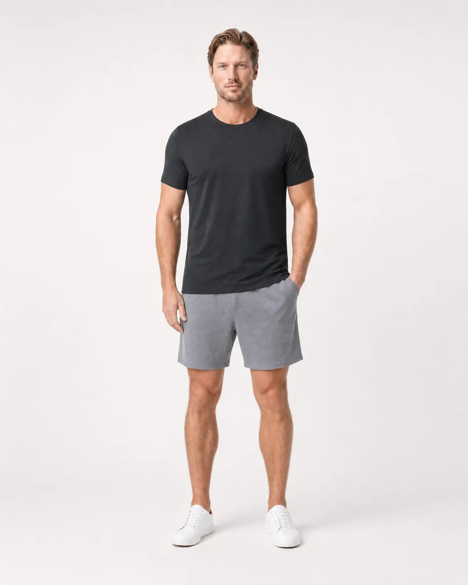 StringKing Men's StayWarm Tee - Sharp Fit, Black, Full Front - Human Model