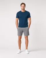 StringKing Men's StayWarm Tee - Sharp Fit, Navy Blue, Full Front - Human Model
