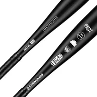 StringKing Metal Pro Fastpitch - Drop 11, 28", Black, Bat Details, Angled