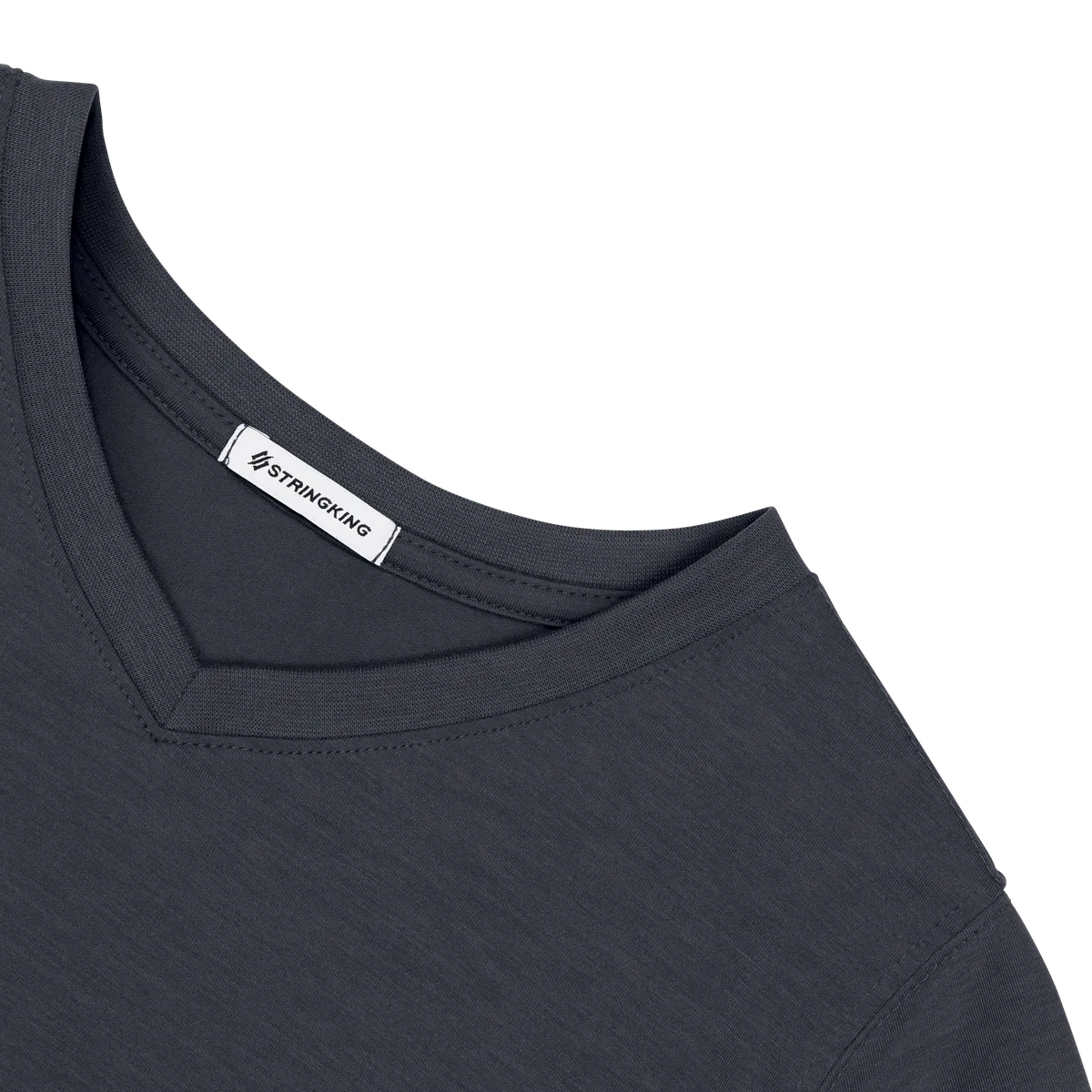 StringKing Women's FlexStyle Short Sleeve V-Neck T-Shirt - Sharp Fit, India Ink, Detail