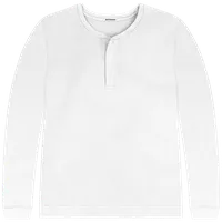 StringKing Men's Pima Cotton Henley Sweatshirt - Sharp Fit, White, Front