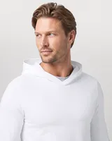 StringKing Men's StayWarm Hoodie - Sharp Fit, White, Collar Shoulder - Human Model