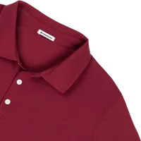 StringKing Men's FlexStyle Long Sleeve Polo - Relaxed Fit, Rhubarb, Detail