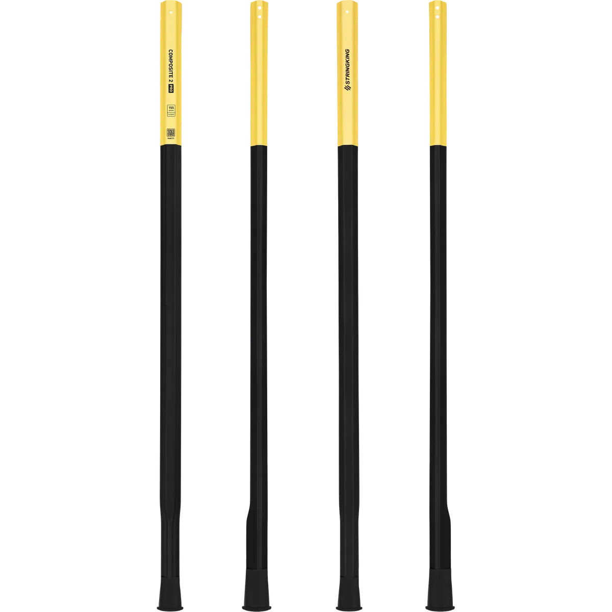 StringKing Composite 2 Pro Faceoff Bottom Lever - 155 Grams, Black / Yellow, Full Length, Vertical, Right, Front, Left, Back