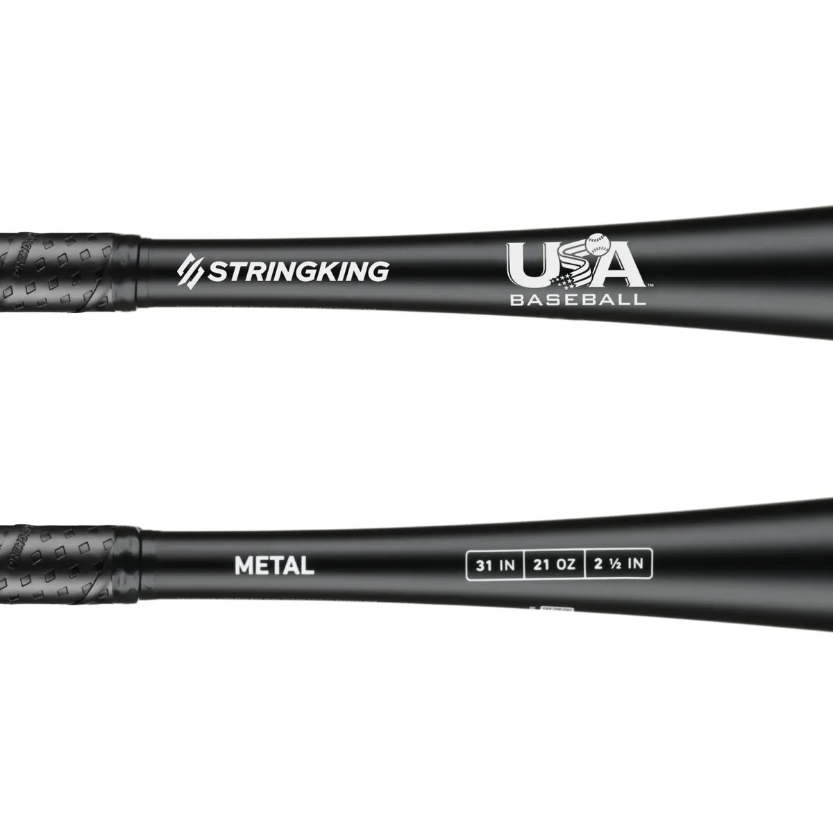 StringKing Metal USABat - Drop 10, 31" / 21 oz, Black, Bat Details, Horizontal
