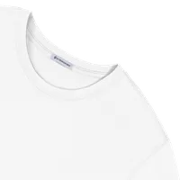 StringKing Men's Pima Cotton Long Sleeve Crewneck T-Shirt - Relaxed Fit, White, Detail