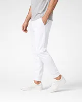 StringKing Men's StayWarm Joggers - Sharp Fit, White, Full Side - Human Model - Chest to Feet