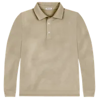 StringKing Men's Pima Cotton Polo Sweatshirt - Relaxed Fit, Warm Khaki, Front