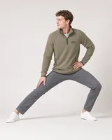 StringKing Men's Polartec Fleece Quarter Zip with Pockets - Sharp Fit, Mermaid, Full Front Angle - Human Model