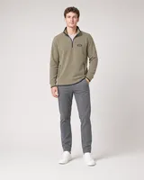 StringKing Men's Polartec Fleece Quarter Zip with Pockets - Sharp Fit, Mermaid, Full Front - Human Model