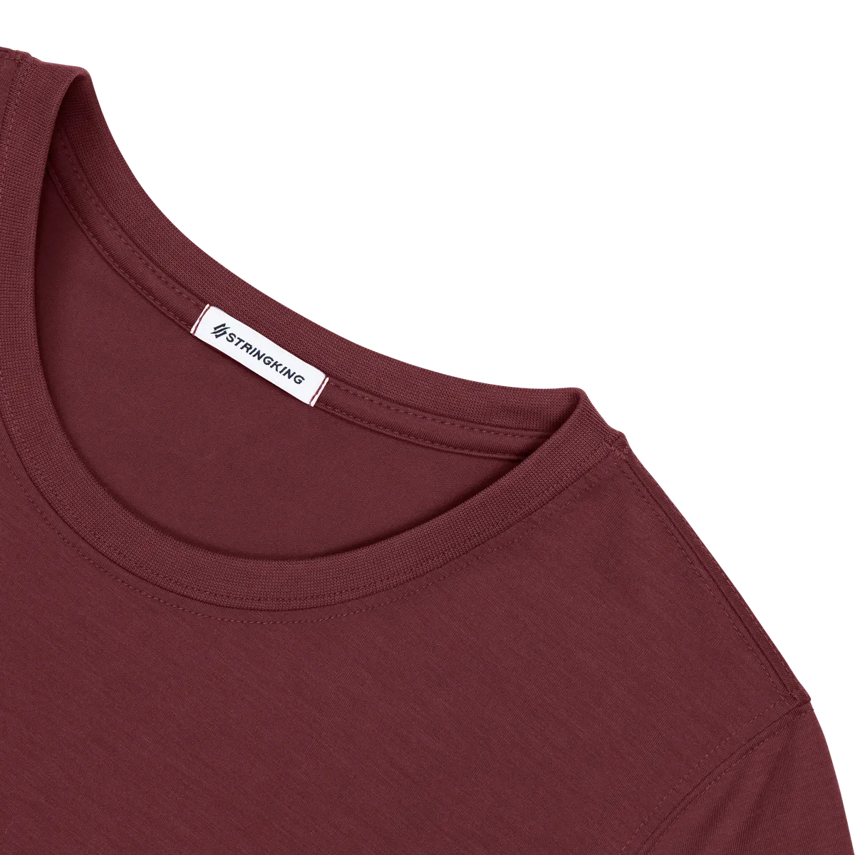 StringKing Women's FlexStyle Long Sleeve Crewneck T-Shirt - Relaxed Fit, Rhubarb, Detail