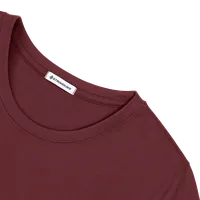 StringKing Women's FlexStyle Long Sleeve Crewneck T-Shirt - Relaxed Fit, Rhubarb, Detail