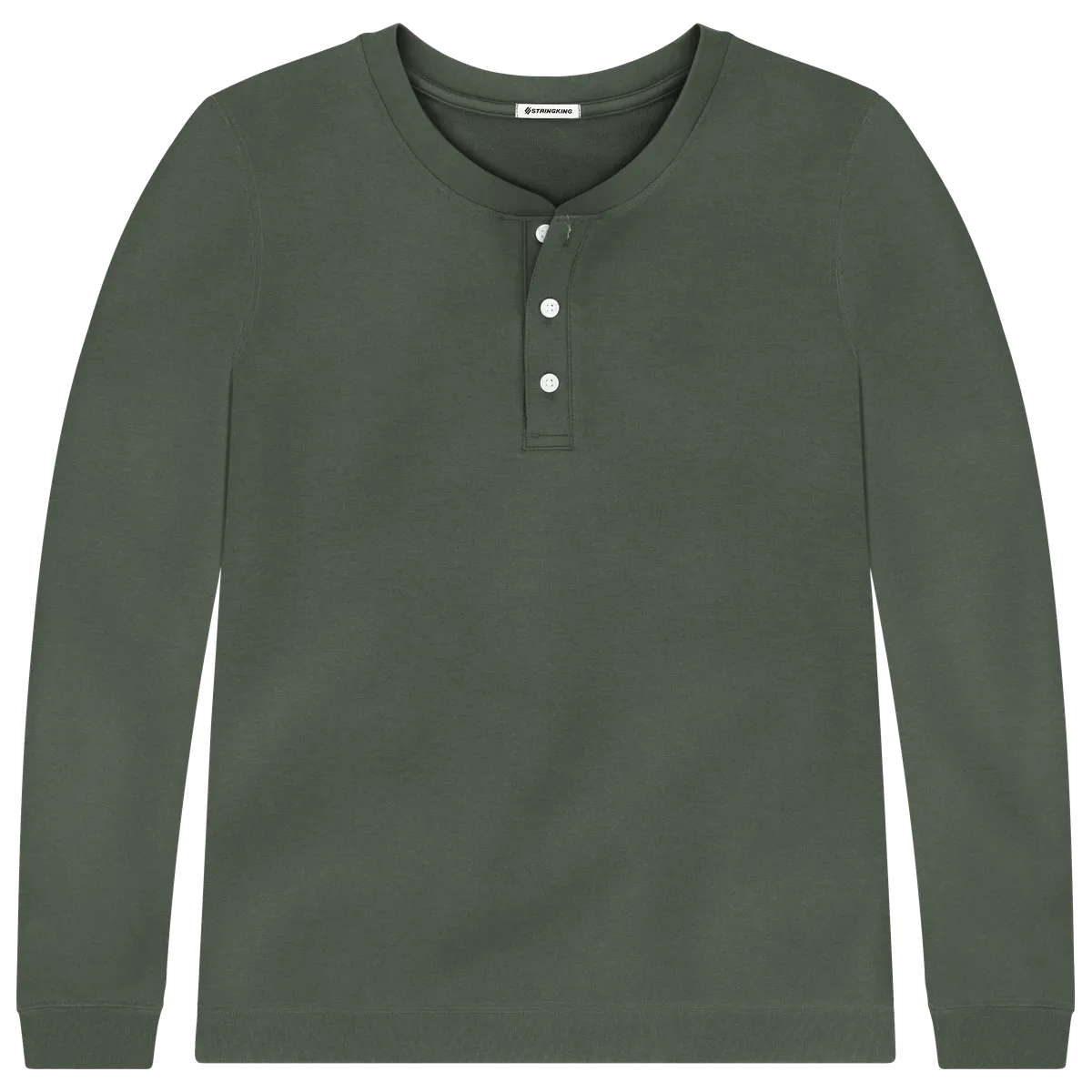 StringKing Men's Pima Terry Henley - Sharp Fit, Moss, Front