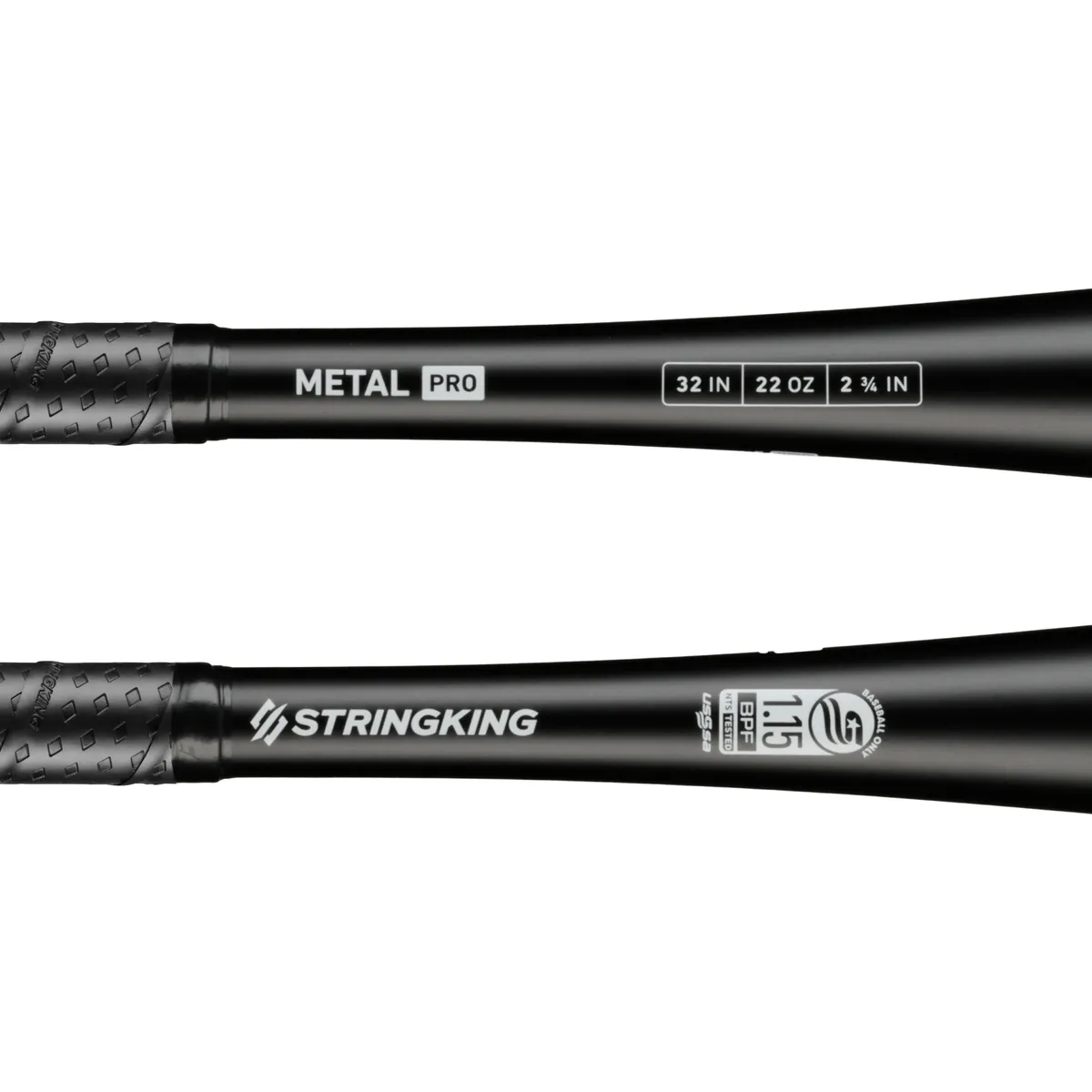 StringKing Metal Pro USSSA - Drop 10, 32" / 22 oz, Black, Bat Details, Horizontal
