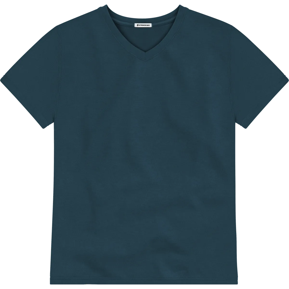 StringKing Men's Pima Terry V-Neck Tee - Relaxed Fit, Navy, Front