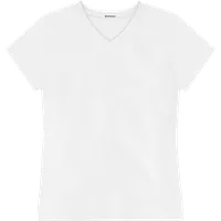 StringKing Women's Pima Jersey V-Neck Tee - Relaxed Fit, White, Front