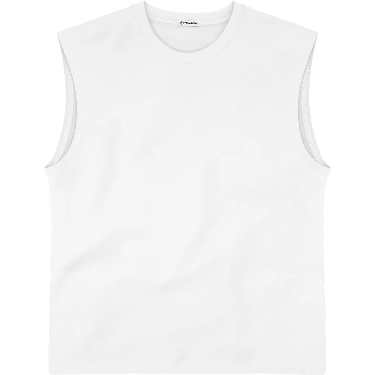 StringKing Men's StayWarm Tank Top - Sharp Fit, White, Front