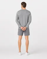 StringKing Men's StayWarm Long Sleeve Tee - Relaxed Fit, Gray, Full Back - Human Model - Top of head to Mid-thigh