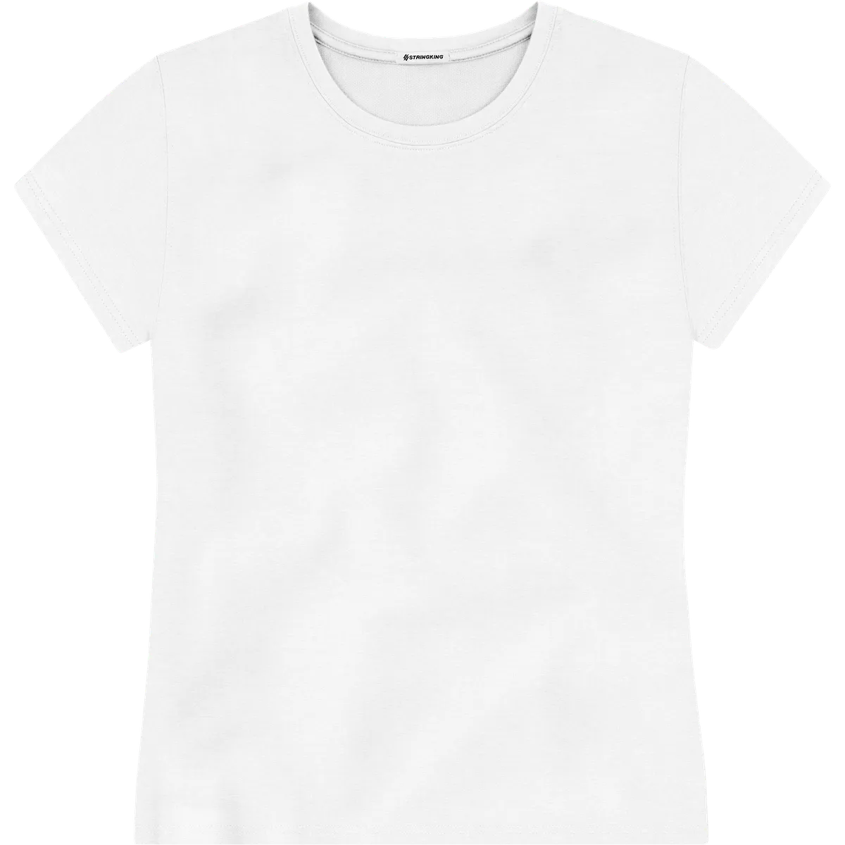 StringKing Women's Heavy Pima Cotton T-Shirt - Relaxed Fit, White, Front